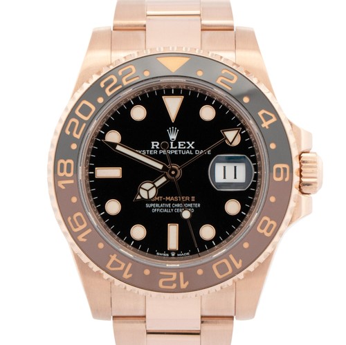 PAPERS Rolex GMT-Master II ROOT BEER 18K Rose Gold 40mm 126715...