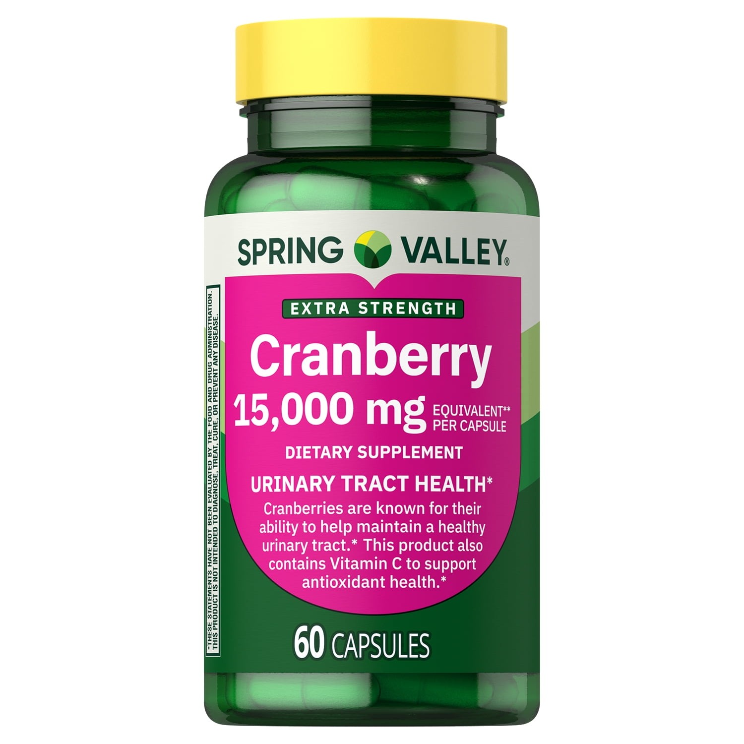 Spring Valley Extra Strength Cranberry Dietary Supplement Capsules,  60 Count