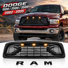 Black Front Grille For 2002-2005 Dodge Ram 1500 2500 3500 Replacement
