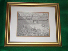 NFL New England Patriot's Football Gillette Stadium  Pen & Ink   24/500  Signed