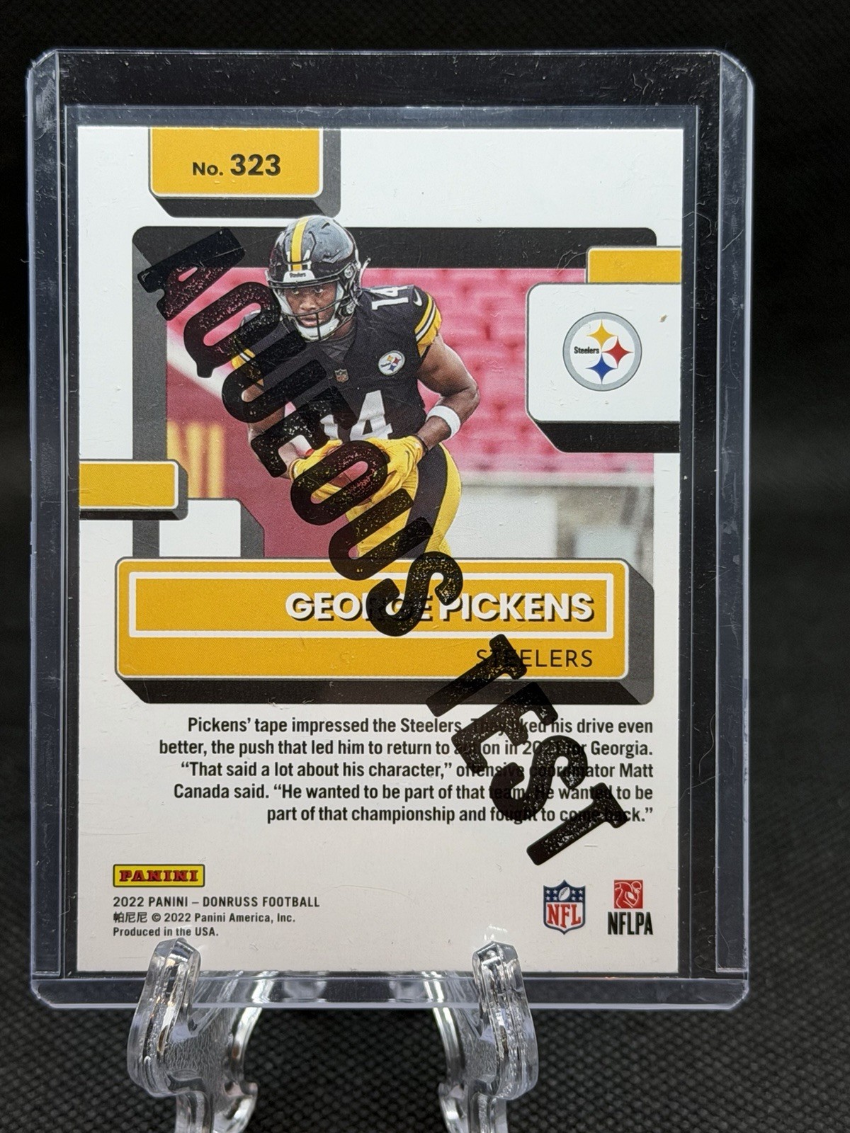 AQUEOUS TEST George Pickens Rated Rookie - 2022 Panini Donruss RC card #323