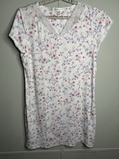 Miss Elaine Size XL Womens Nightgown Pink Floral Lace Neckline 39 Inches Long