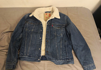 Levi's Men's Sherpa Lined Denim Jacket Blue Size S Button Front Pockets