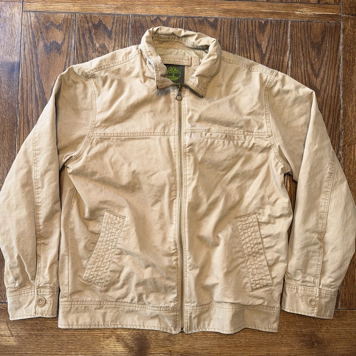 Vintage 90's Timberland Zip Up Work Jacket Canvas Men's Large