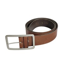 VTG Banana Republic Brown Genuine Italian Leather Belt Solid Brass Buckle USA