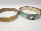 Vintage Bangle Bracelet  Pink Blue Gold Orange Bow Rinestone Set Of 8 — photo 5