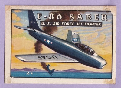 1953 Topps Wings #71 F-86 Saber U.S. Air Force Jet Fighter - Fair