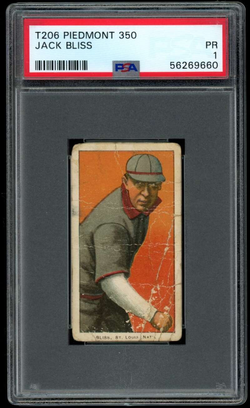 1910 T206 #43 Jack Bliss PSA 1 Follow Thru Piedmont 350  (9660)