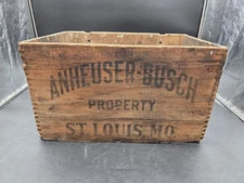 Early Anheuser-Busch Wood Beer Crate Rare Bottle  St. Louis MO Property Vintage 