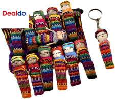 Guatemala Worry Dolls Set of 12 5.5 X 1Cm Traditional Trouble Dolls with Cute