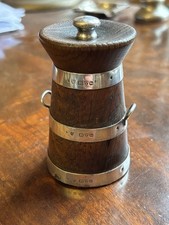 Miniature Pepper Pot In Shape Of Milk Churn Oak And Chester Silver