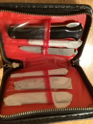 Multi Tool Kit in Black Zippered Case Knife File 2 Screwdrivers Can Opener