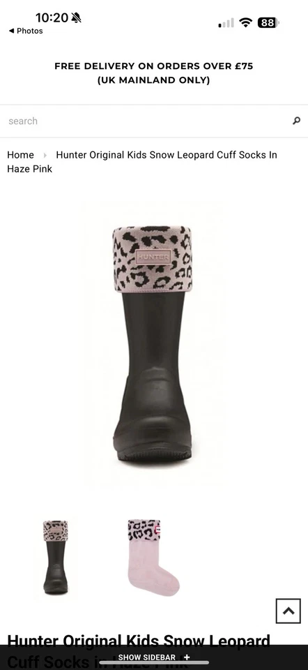 HUNTER Niños Jacquard Bota Calcetines Haze Lavanda Leopardo (S/US 8-10) Foto 2 de 4