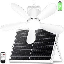 Solar Ceiling Fan Light 21 30W Portable Wireless Battery Operated ZIZIWIN Gazebo
