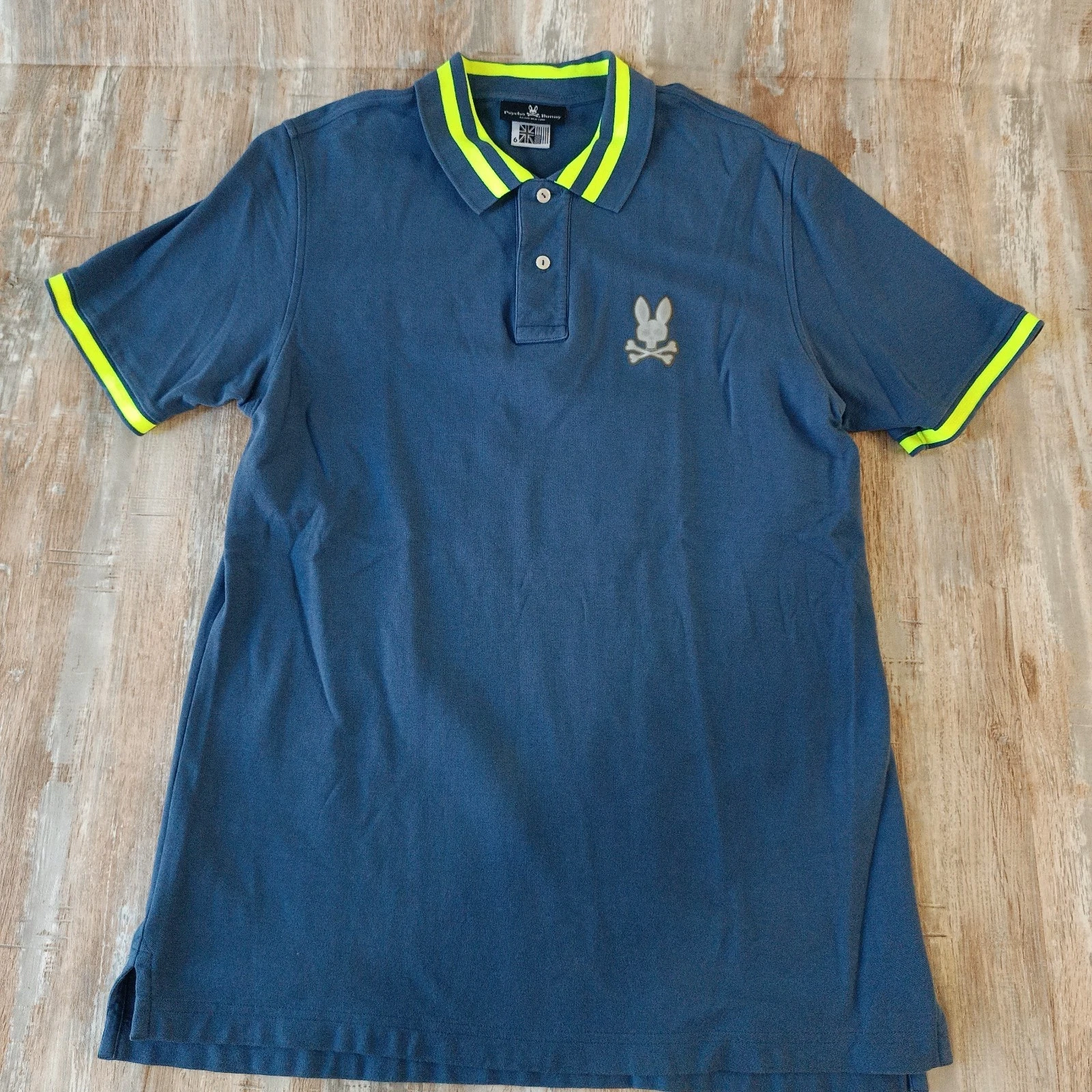 Psycho Bunny Polo Shirt Mens 6 US L Blue Pima Cotton Short Sleeve Sport