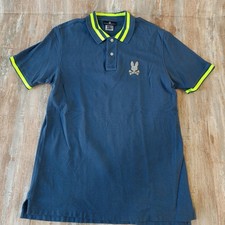 Psycho Bunny Polo Shirt Mens 6 US L Blue Pima Cotton Short Sleeve Sport