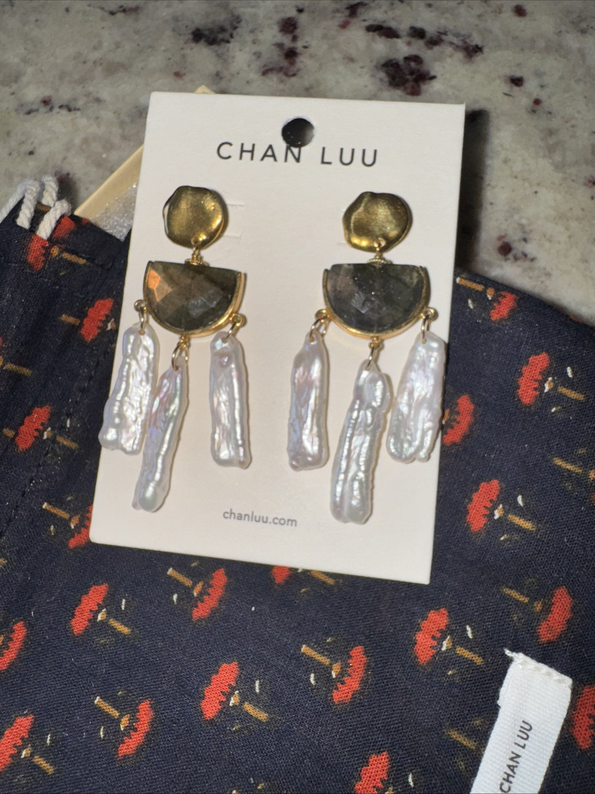 NWT CHAN LUU LUNA TRINITY a LABRADORITE EARRINGS ~ SOLD OUT EVERYWHERE!!! image 3