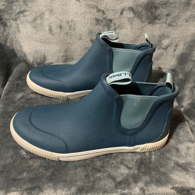 LL Bean Wellie Sport Chelsea Boots Blue Waterproof Rain Shoes Womens Size 11