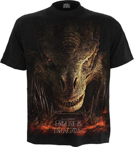 HBO - Game of Thrones - Dragon Throne - Front Print T-Shirt Black L Black