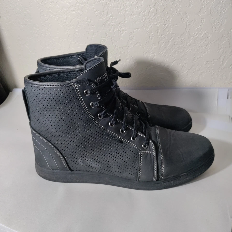 Botas de motocicleta Indie Ridge The Knight de cuero negro para hombre ventiladas talla 13 Foto 2 de 4