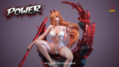 Power Bikini 1:6 Scale Unpainted Resin Kit   Chainsaw Girl, Anime, Scenic Base
