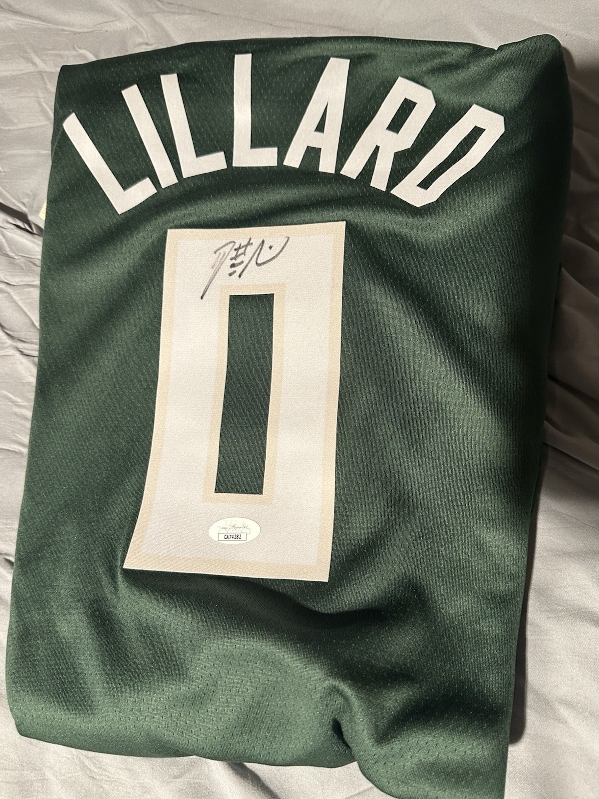 Damian Lillard Autographed Signed Milwaukee Bucks Green Jersey Nike Authentic 