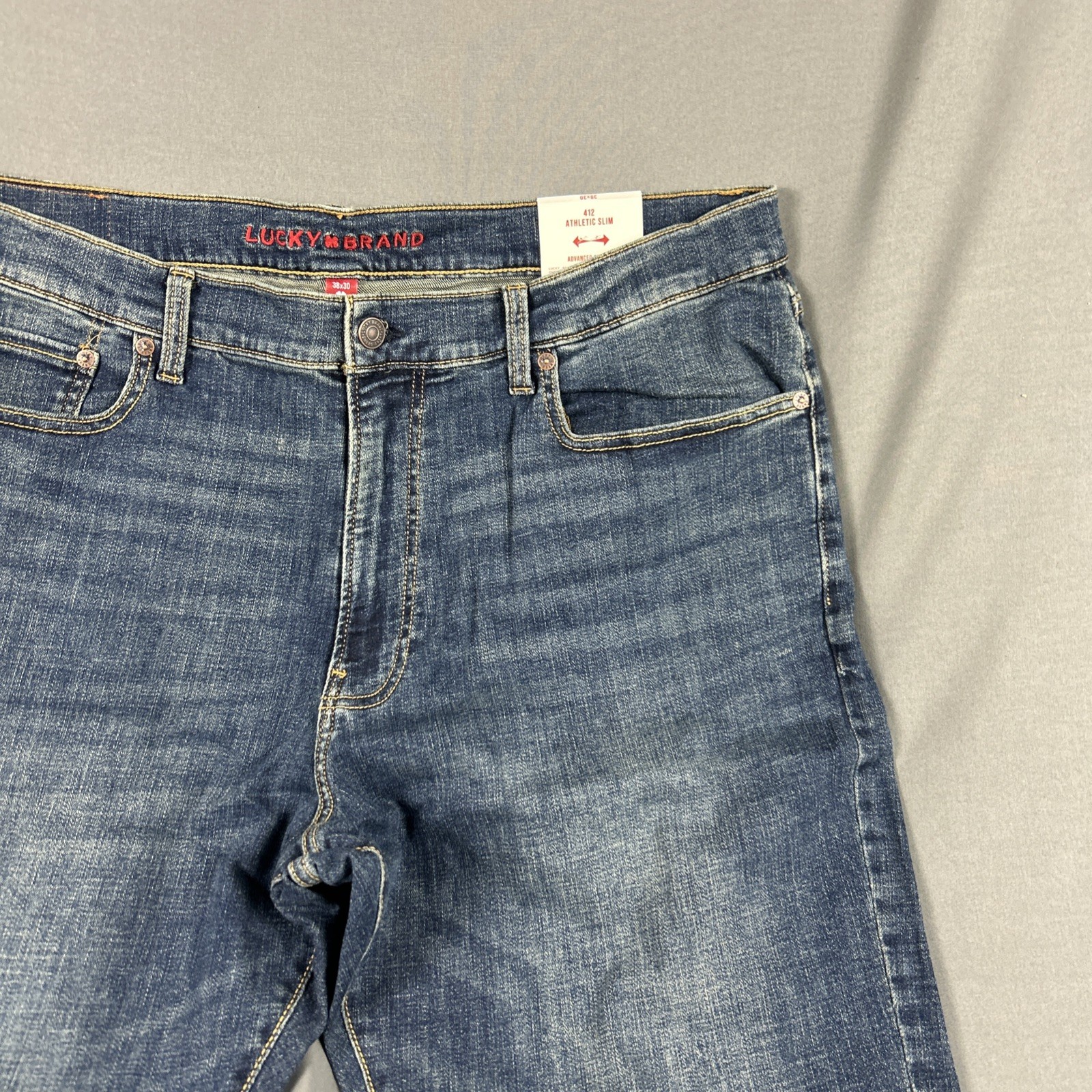 Lucky Brand Jeans 412 Athletic Slim 38 x 30 Blue BLSE Cotton Spandex MSRP $99