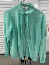 Vintage Montgomery Ward Size 12 Button-Up Top 100 Polyester Women's Shirt