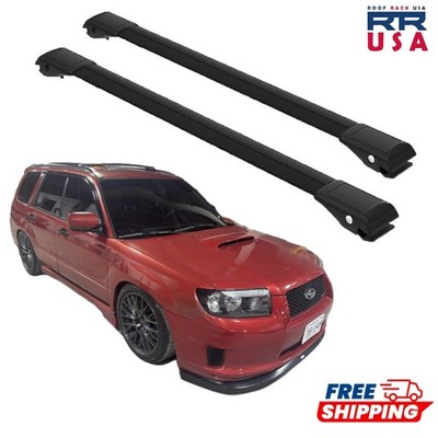Passend für Subaru Forester SG 2002-2008 Flush Dachträger Querträger Schwarz 2x