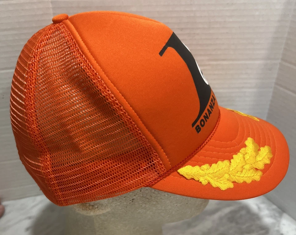 De colección Bonanza Air Lines Snapback Sombrero Malla Espuma Cuerda Naranja Subtítulos Pilotos Foto 4 de 4