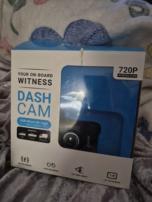 Pilot Auto Dash Cam 720P HD Resolution + 8gb Micro SD Card New In Box