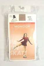 NEW Mondor Footless Satiny Light Tan Figure Skating Tights 3373, Size Small