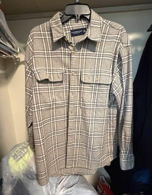 Abercrombie & Fitch 90s Oversized Plaid Button-Up Shirt Men s M Pockets