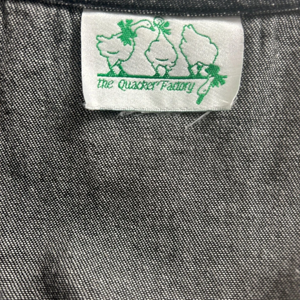 Quacker Factory Womens Black Halloween Trick or Treat Jean Vest Jacket Patchwork - Image 3 of 4