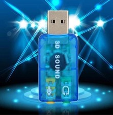 USB 3.5mm Audio Adapter PC 3D 5.1 Sound Card mic headphone Jack Stereo Headset