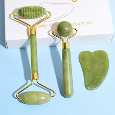 Jade Roller Gua Sha Set Face Massager Anti Aging Skin Care Facial Massage Tool