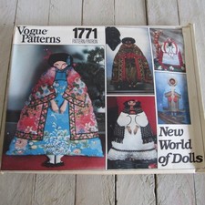 Vintage Sewing Pattern Vogue 1771 New World Dolls FF/Complete