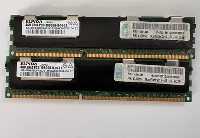Elpida 2x4GB (8GB) PC3-10600R-9-10-E1 DDR3 ECC RAM Arbeitsspeicher
