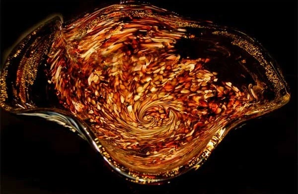 Раковина пьедестальная ручной работы из карамельного вихревого художественного стекла диаметр 16 дюймов - Изображение 2 из 2