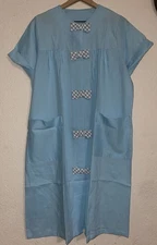 Vintage 50s/60s Carol Brent Women’s Blue House Coat Robe House Dress Size M