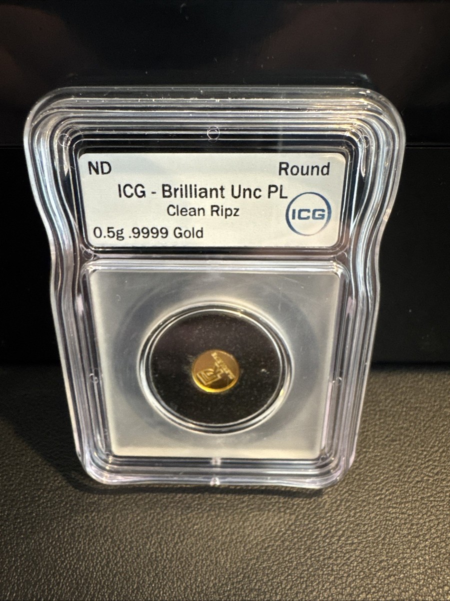 ICG Slabbed 1/2 Gram Gold! - .9999 Fine Gold Coin - Clean Ripz