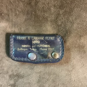 1950S Frank And Lanham Flynt Ford Ballinger Texas Plastic Keychain