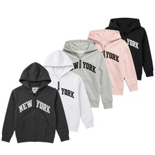 Boys New York NYC Embroidered Classic Varsity Full Zip Hoodie Premium Size S-XL