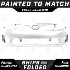 New Painted 040 - White Front Bumper Cover Fascia For 2011-2013 Toyota Corolla