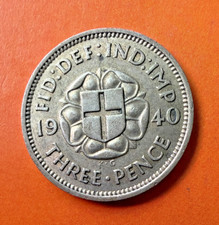 1940 Silver Threepence with portrait of George VI