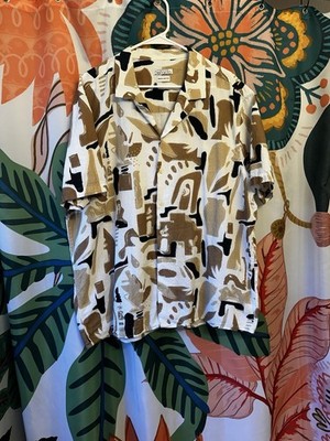 DeFacto - modern graphic men's button up - XXL