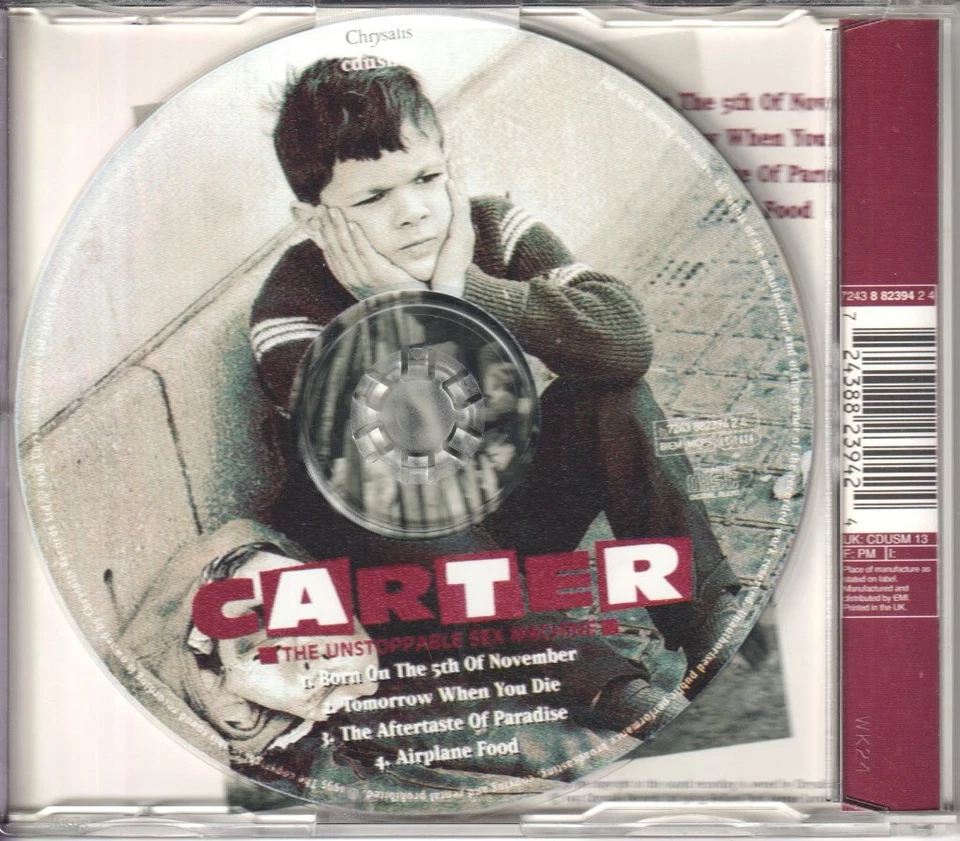 Carter Geboren Am 5. November CD UK Chrysalis 1995 Single Hat Info Aufkleber - Bild 2 von 2