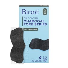Bior  Charcoal Deep Cleansing Pore Strips for Men, 6 count Pack of 1 , White