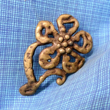 Hippie Flower Belt Buckle Abstract Floral Boho Hippy Brass Vtg 70s Taiwan.NOX940