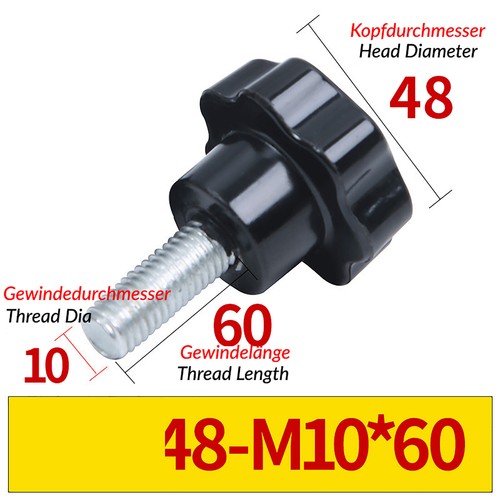 M4 M6 M8 M10 M12 Sternschraube Sterngriffschraube Griff Schraube Rändelschrauben - Bild 56 von 84